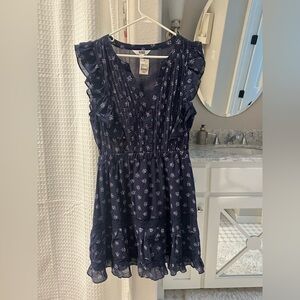 Brand New w Tags Steve Madden Navy Blue Floral Ruffle Dress